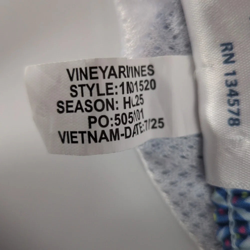 Vineyard Vines Mens Chappy Swim Trunks Blue Seashells Size Large 4.5